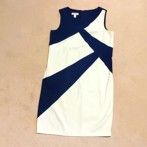 Dressbarn Navy & White Sleeveless Midi Dress